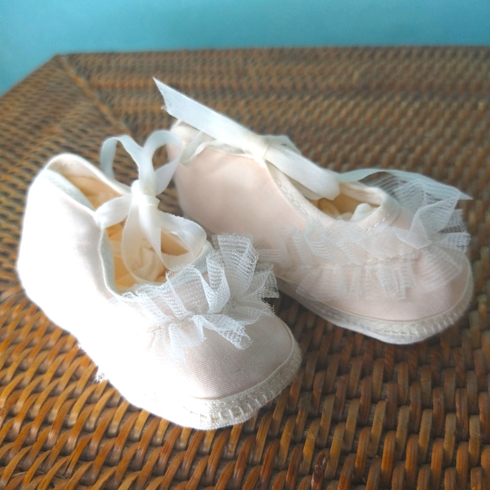 Newborn Infant baby soft shoe vintage antique